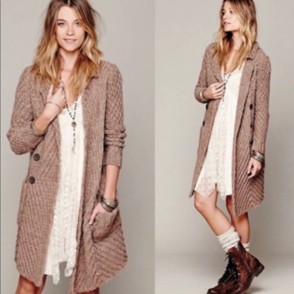 Free People Buttermilk Biscuit Sweater Cardigan